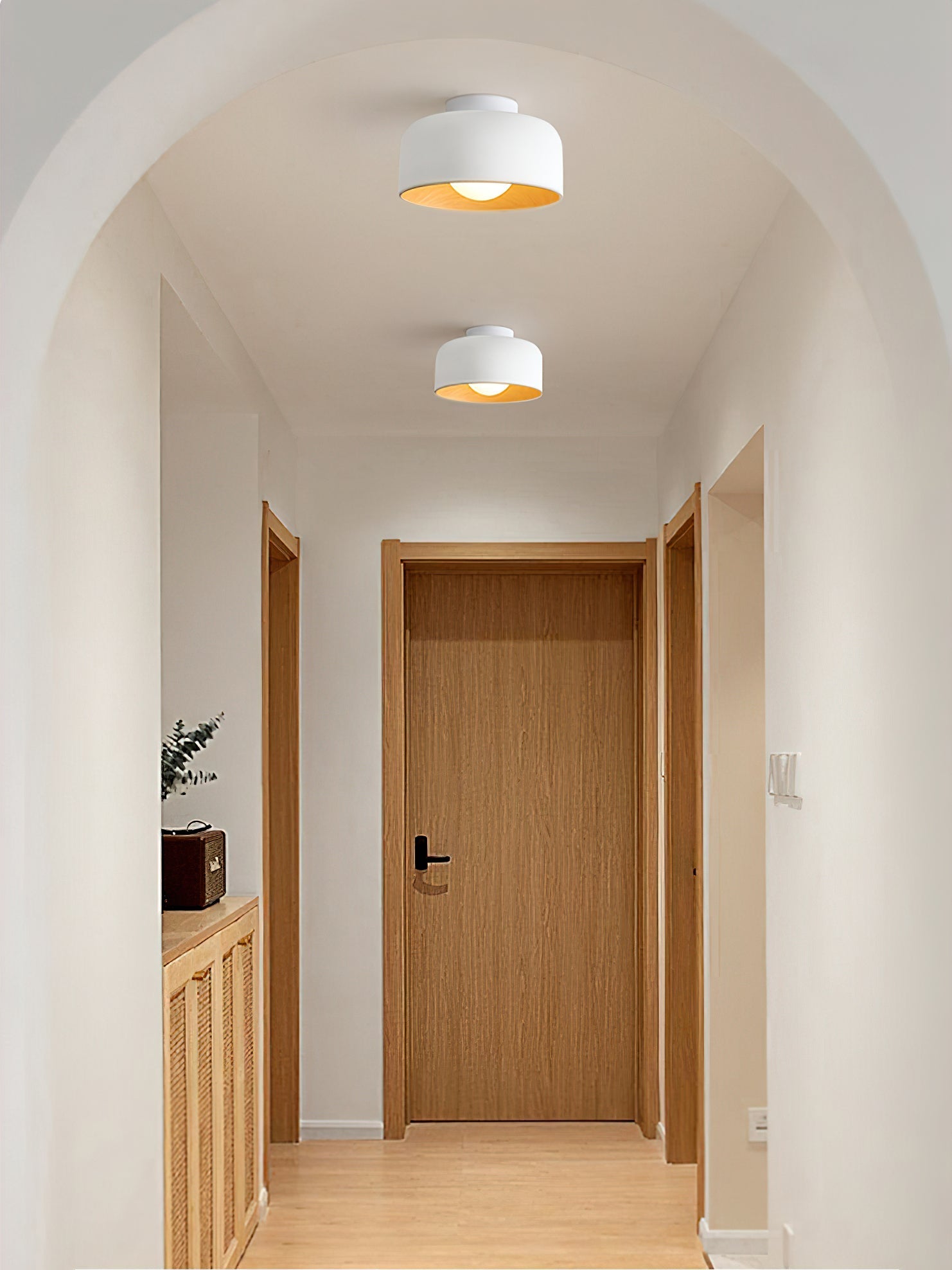 Clairbrook Wood Round Flush Mount Ceiling Light