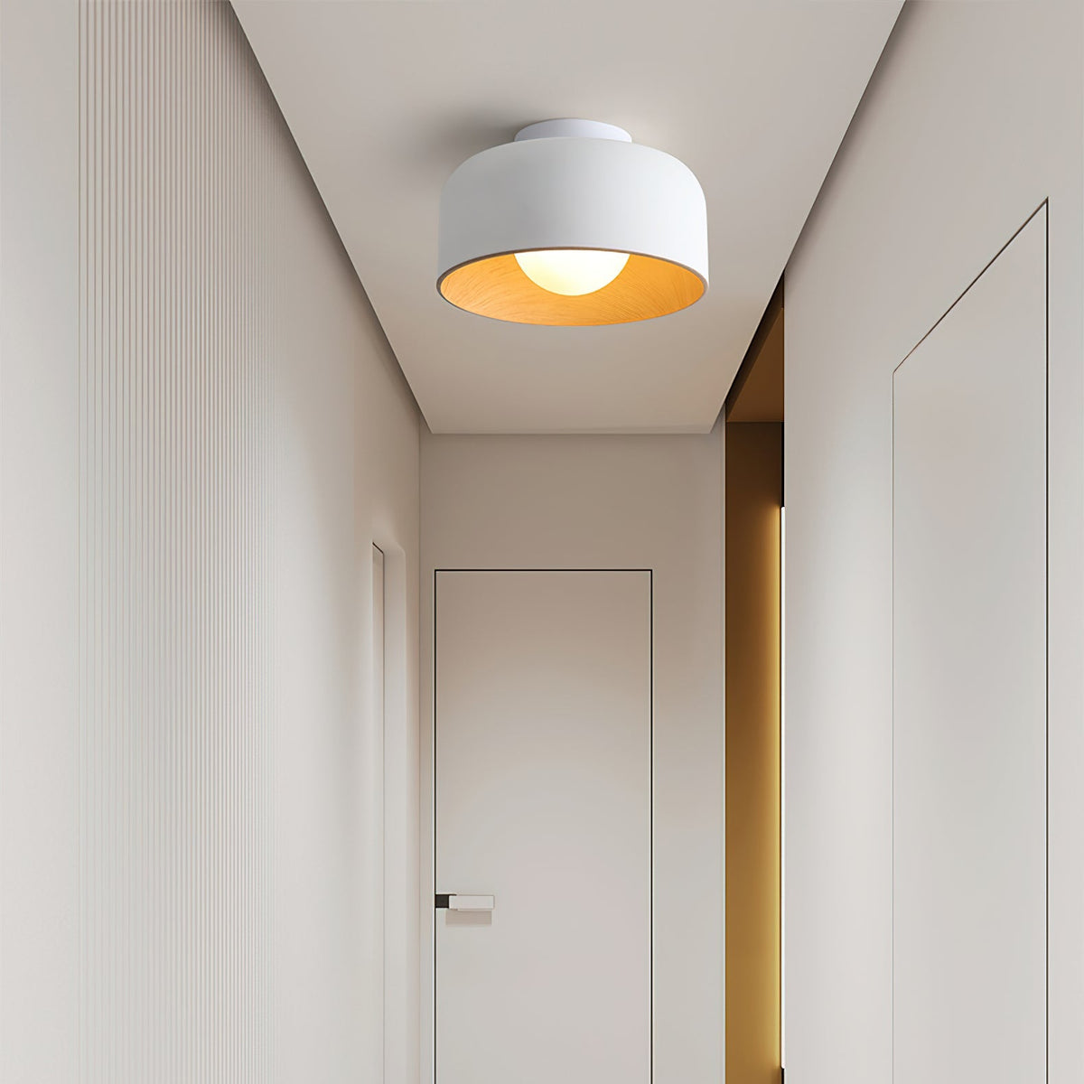 Clairbrook Wood Round Flush Mount Ceiling Light