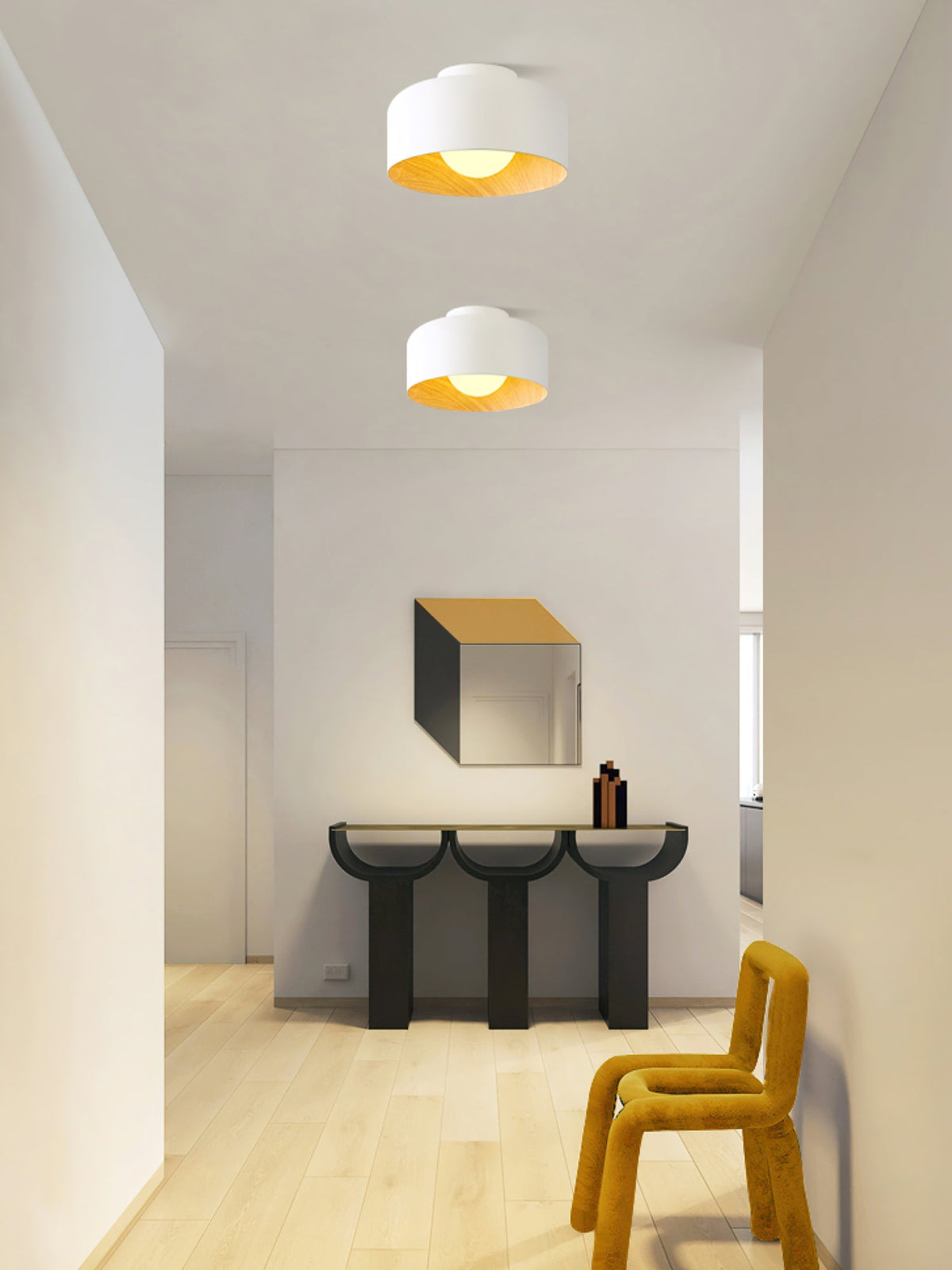 Clairbrook Wood Round Flush Mount Ceiling Light