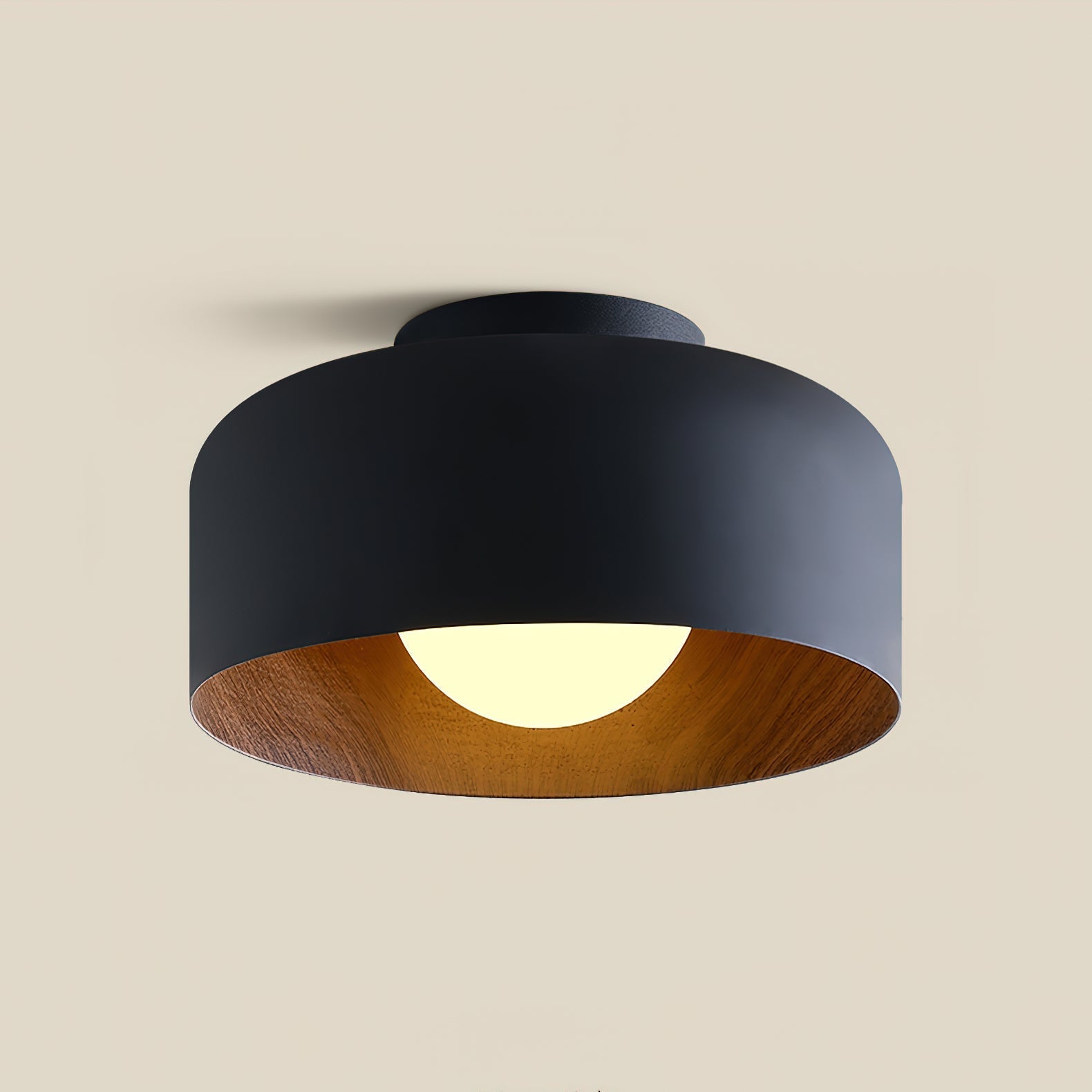 Clairbrook Wood Round Flush Mount Ceiling Light