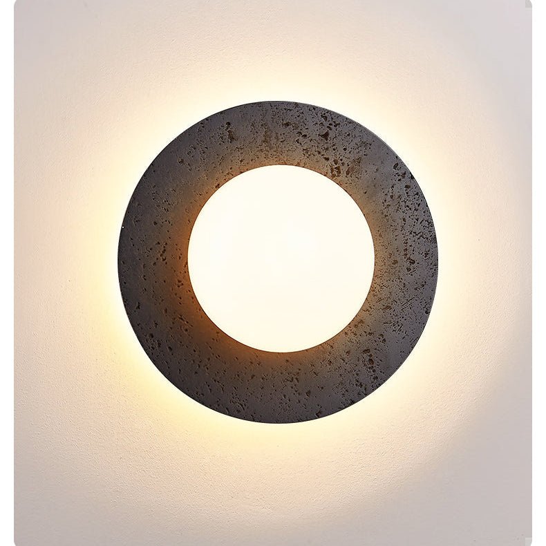 Otto Black Travertine Globe Ceiling Lamp