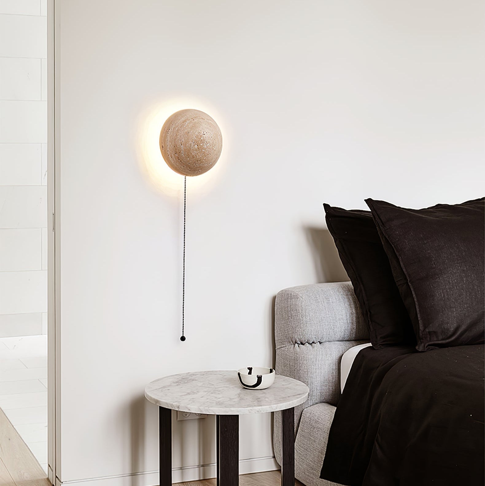 Vexael Minimalist Travertine Wall Light