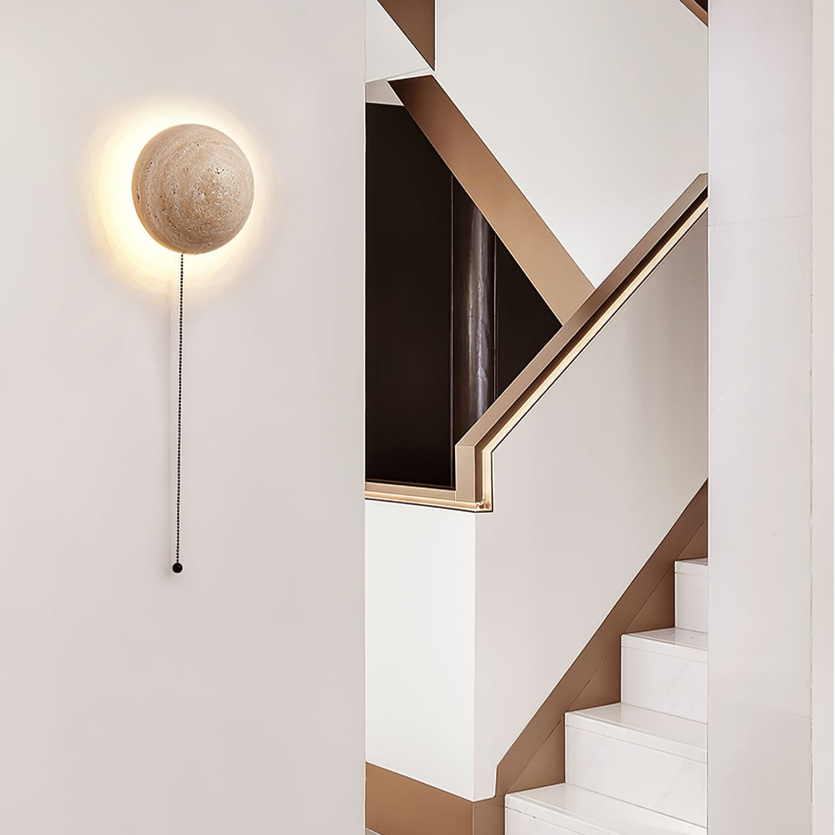 Vexael Minimalist Travertine Wall Light