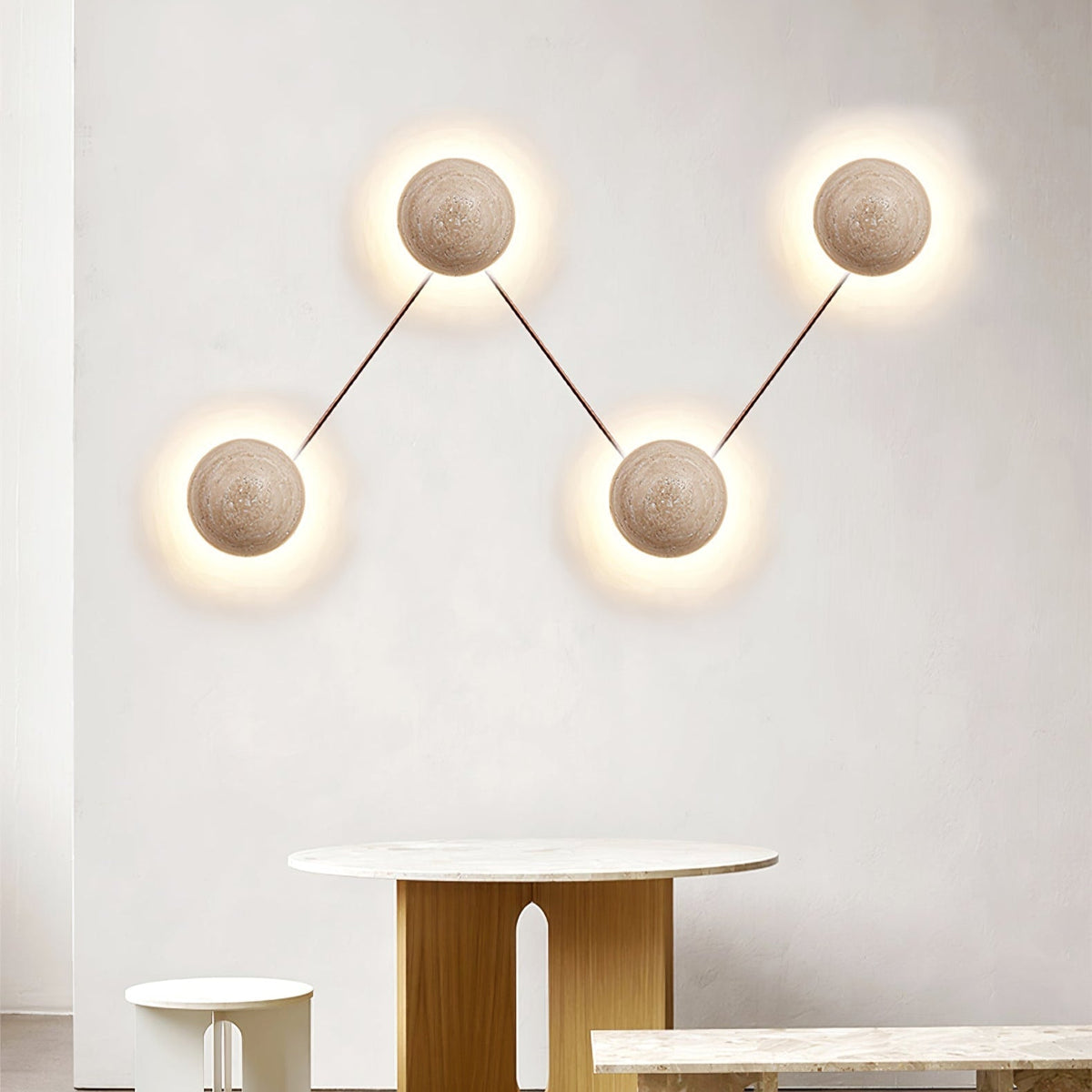 Vexael Minimalist Travertine Wall Light
