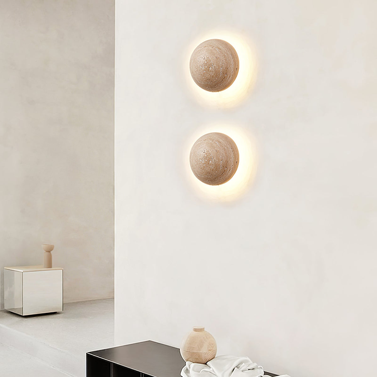 Vexael Minimalist Travertine Wall Light