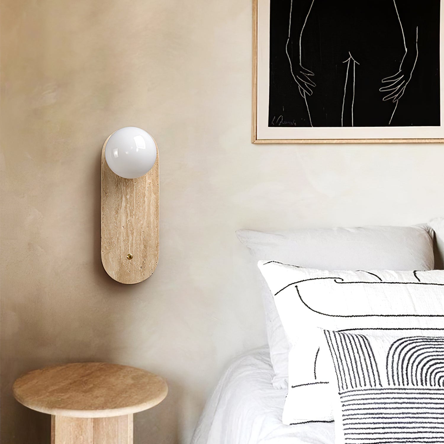 Syloryra Minimalist Travertine Wall Light - Neutral Decor