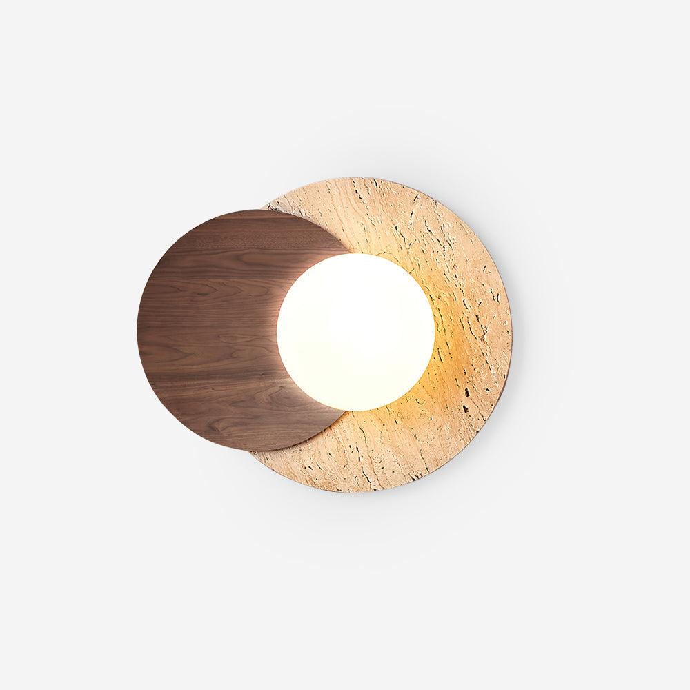Zelirir Dual-Disc Travertine Wall Light