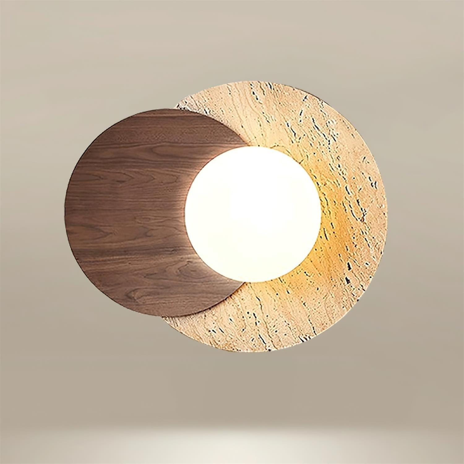 Zelirir Dual-Disc Travertine Wall Light