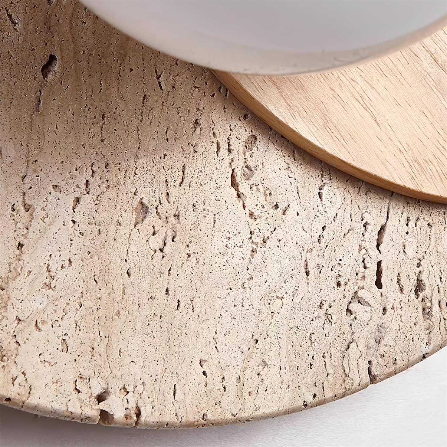 Zelirir Dual-Disc Travertine Wall Light