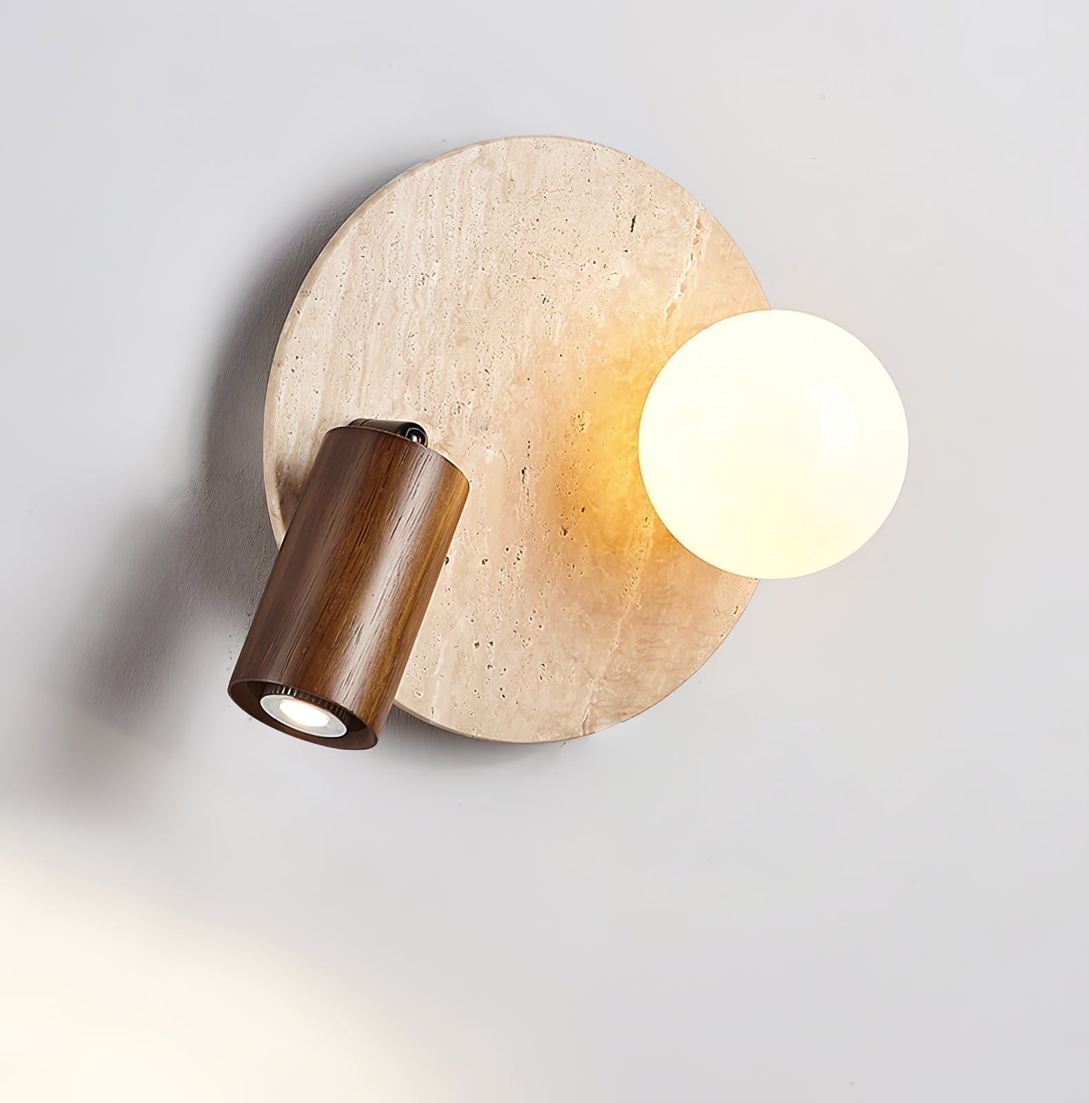 Armara Travertine Disc Wall Light - Neutral Decor
