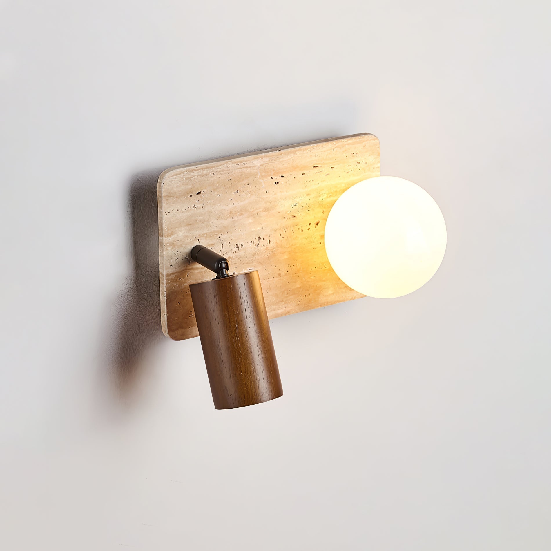 Armara Travertine Disc Wall Light - Neutral Decor