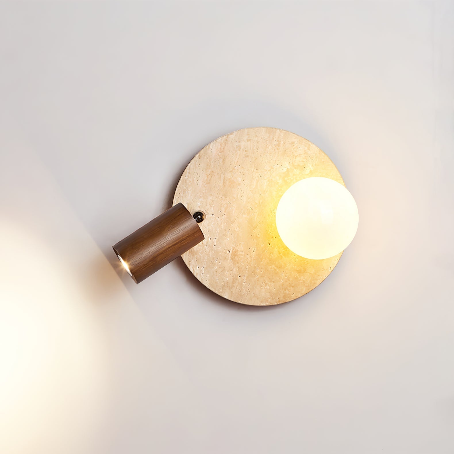 Armara Travertine Disc Wall Light - Neutral Decor