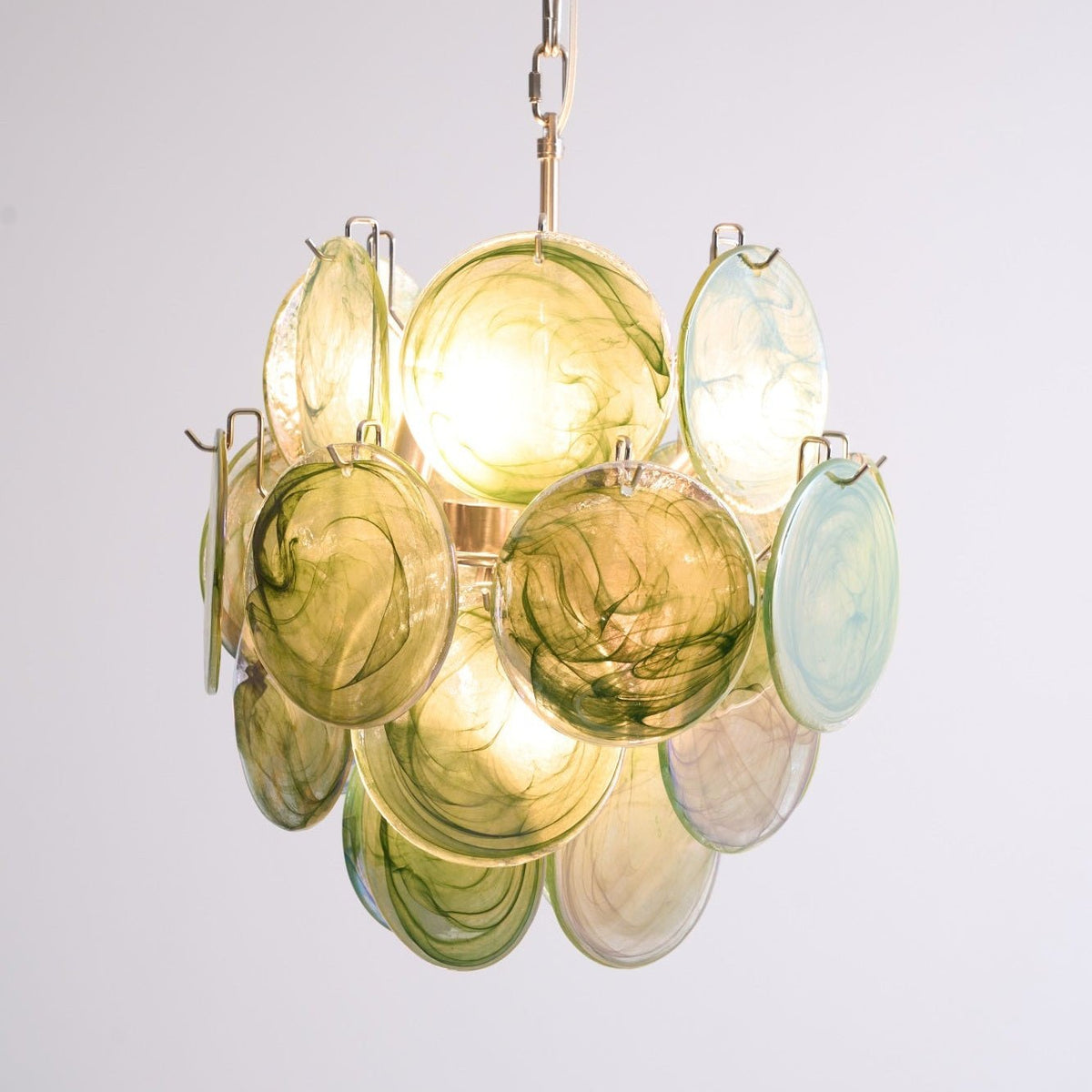 Teriinelle Chandelier Multicolor Murano Disc Layered Artistic