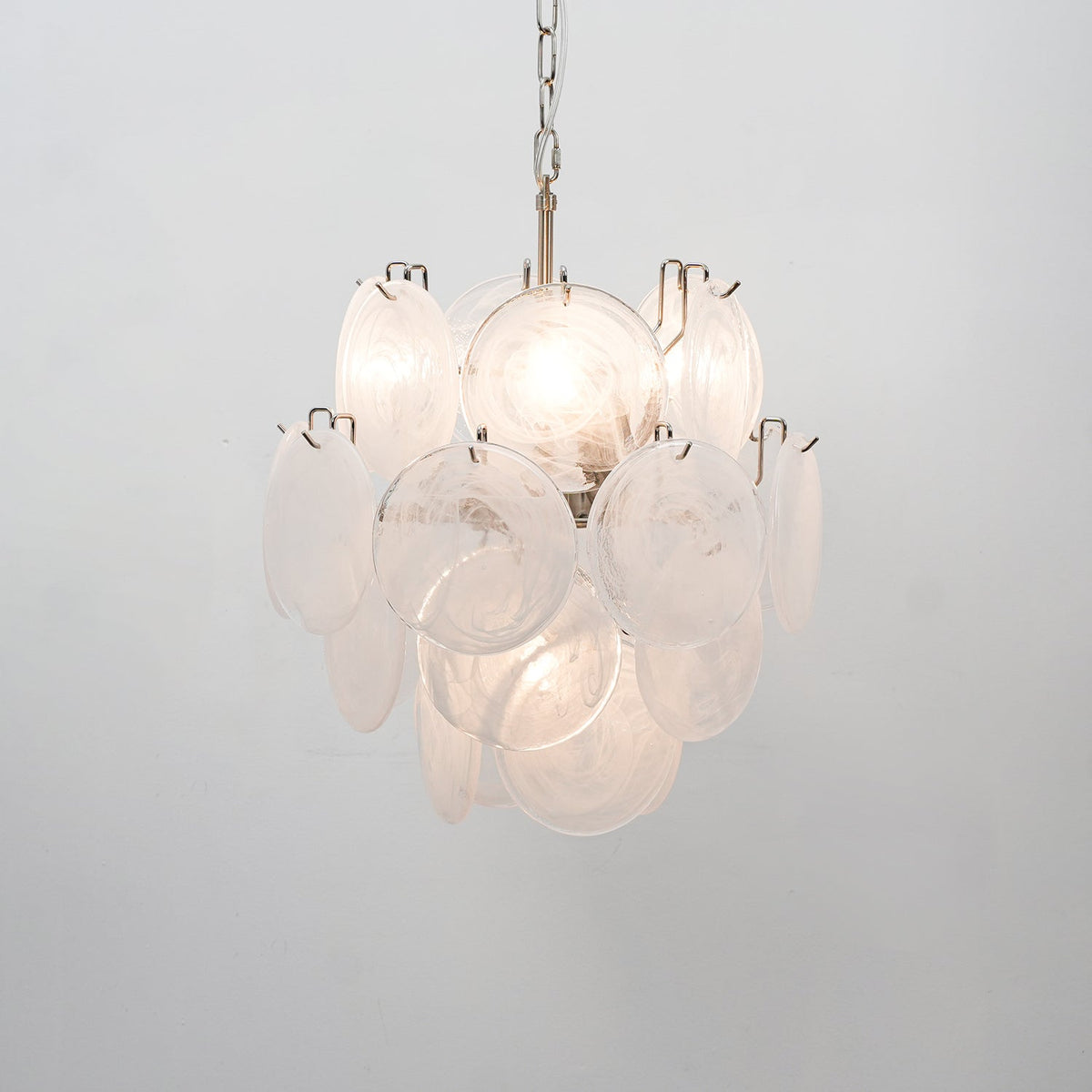 Teriinelle Chandelier Multicolor Murano Disc Layered Artistic