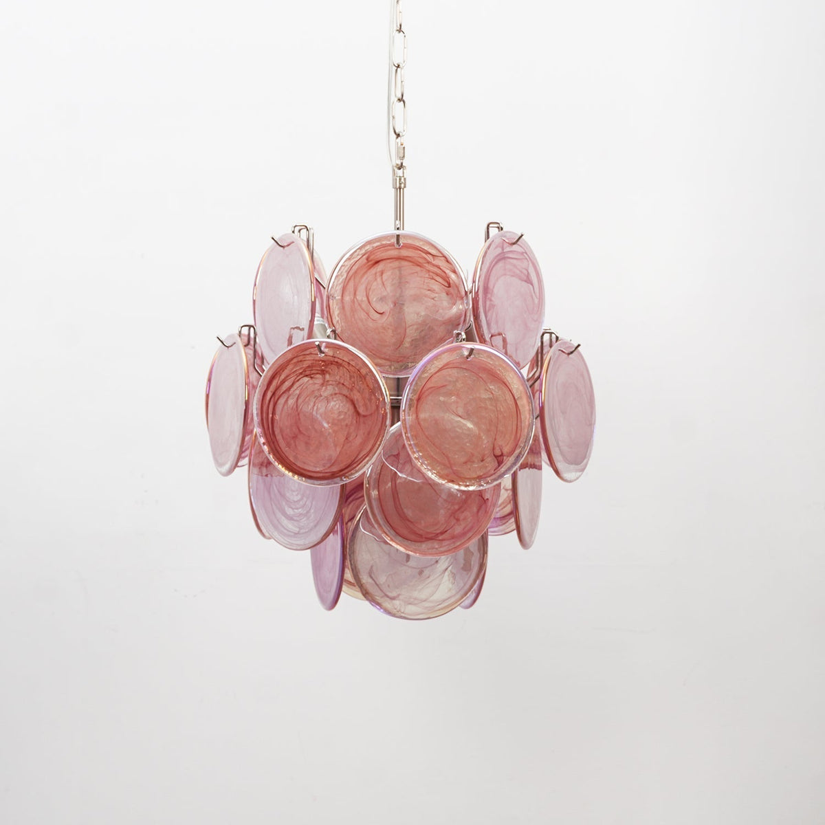 Teriinelle Chandelier Multicolor Murano Disc Layered Artistic