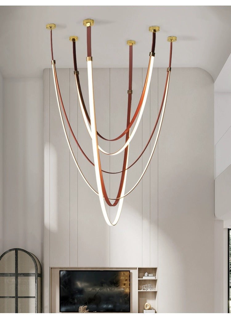 Odin Parabola Decorative Leather Silicone Strap Chandelier