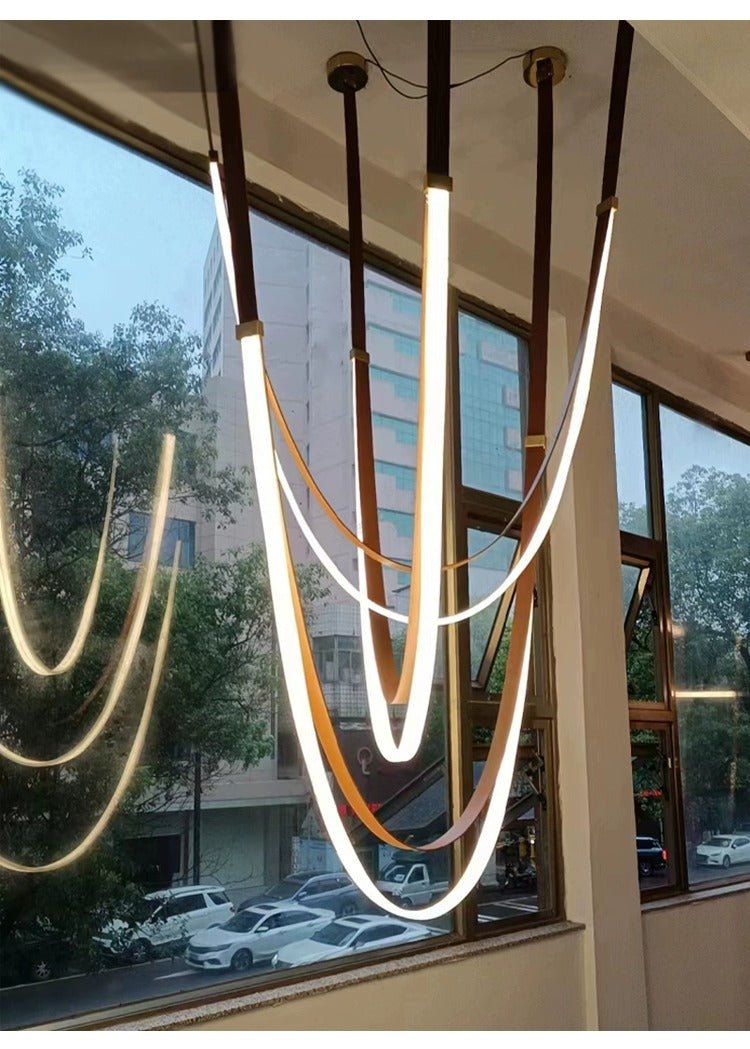 Odin Parabola Decorative Leather Silicone Strap Chandelier