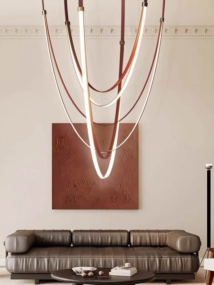 Odin Parabola Decorative Leather Silicone Strap Chandelier