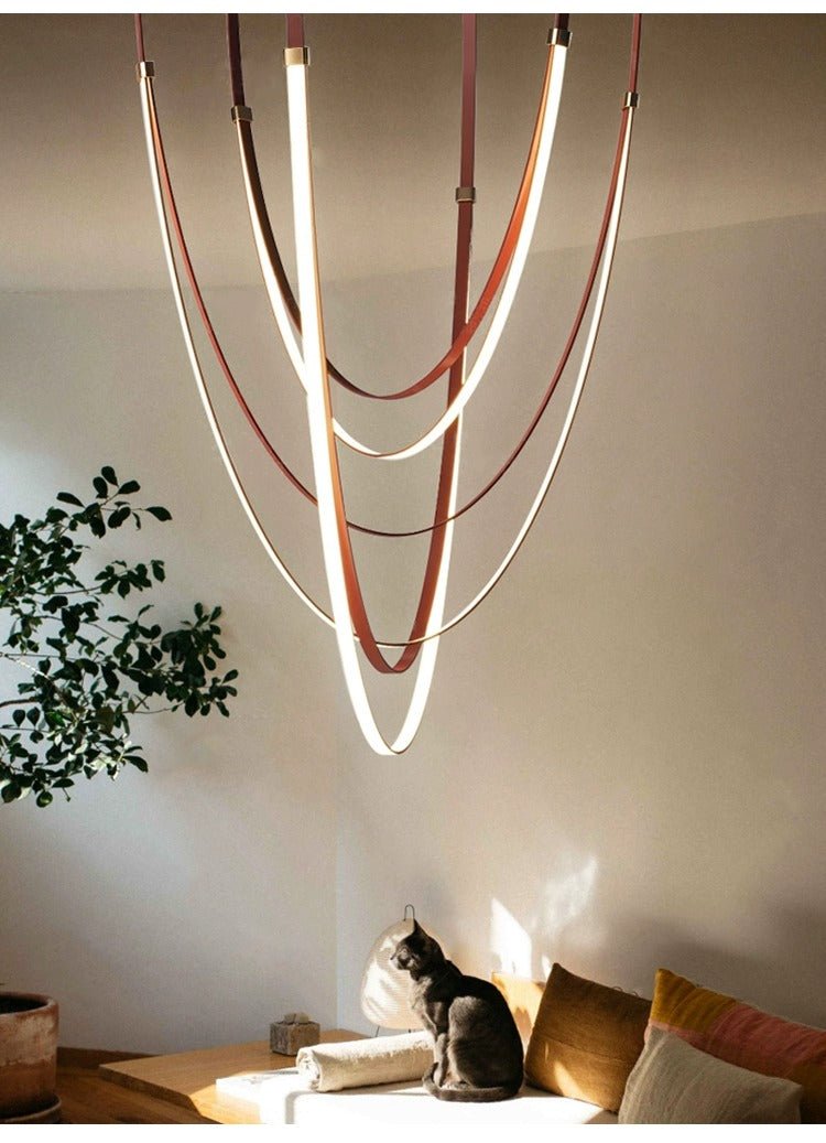Odin Parabola Decorative Leather Silicone Strap Chandelier