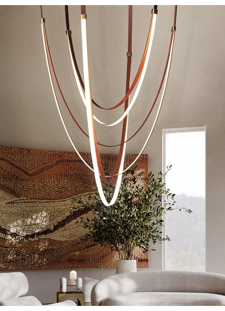Odin Parabola Decorative Leather Silicone Strap Chandelier
