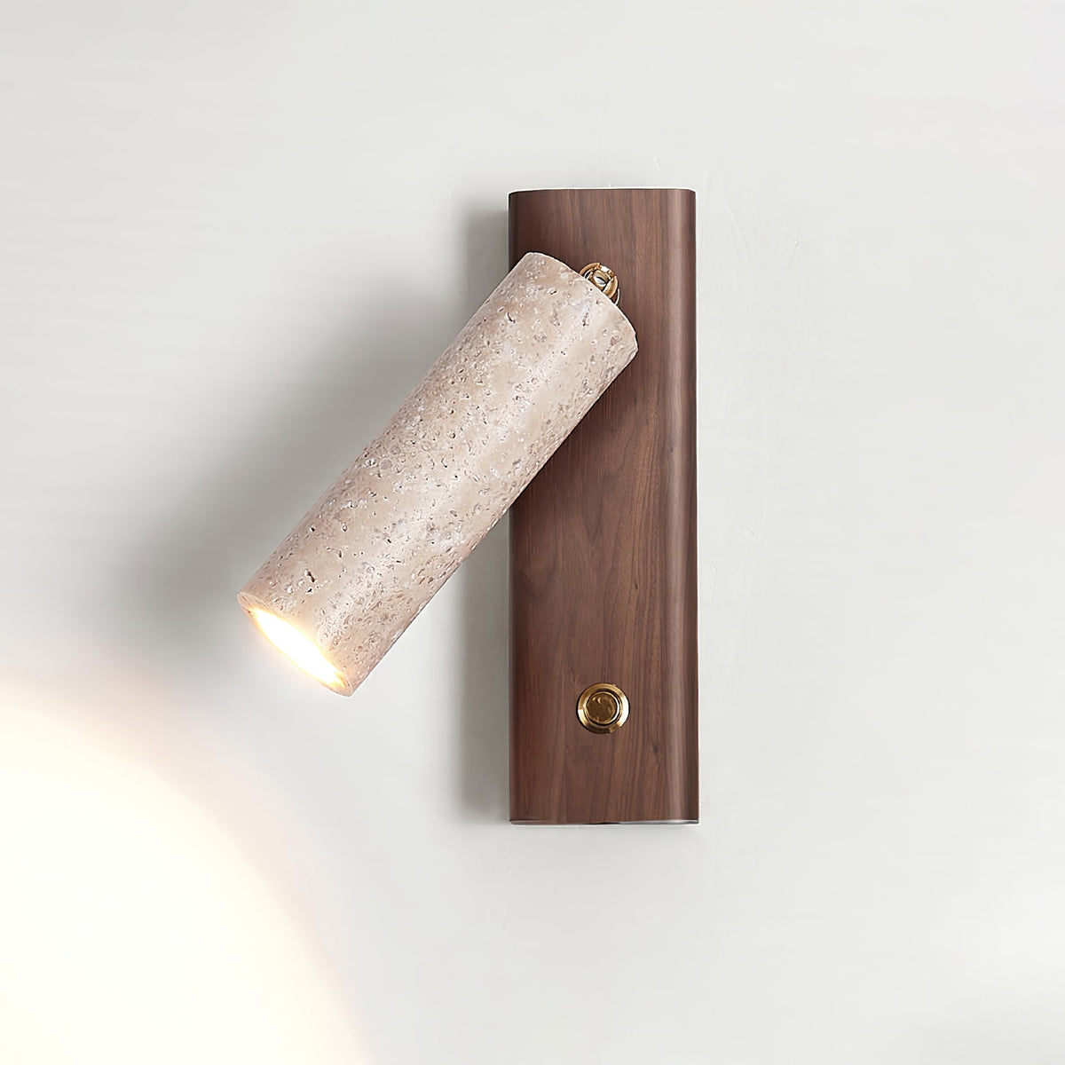 Valeaya Cylindrical Travertine Wall Light SpotLight