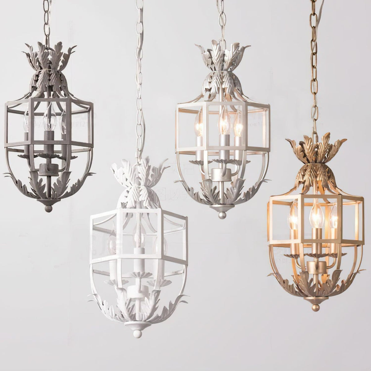 Soraaine Chandelier Retro Cage Grey Candle