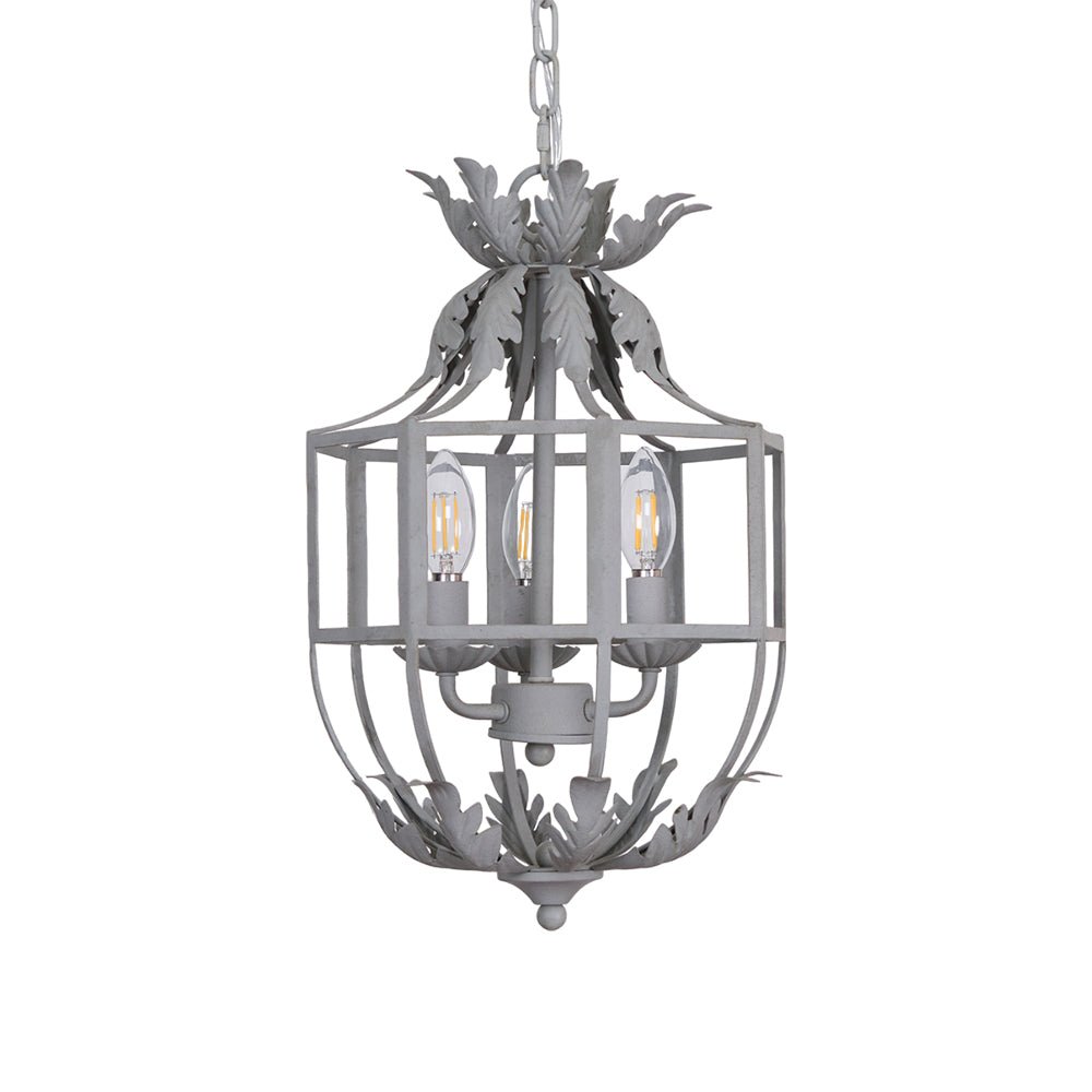 Soraaine Chandelier Retro Cage Grey Candle