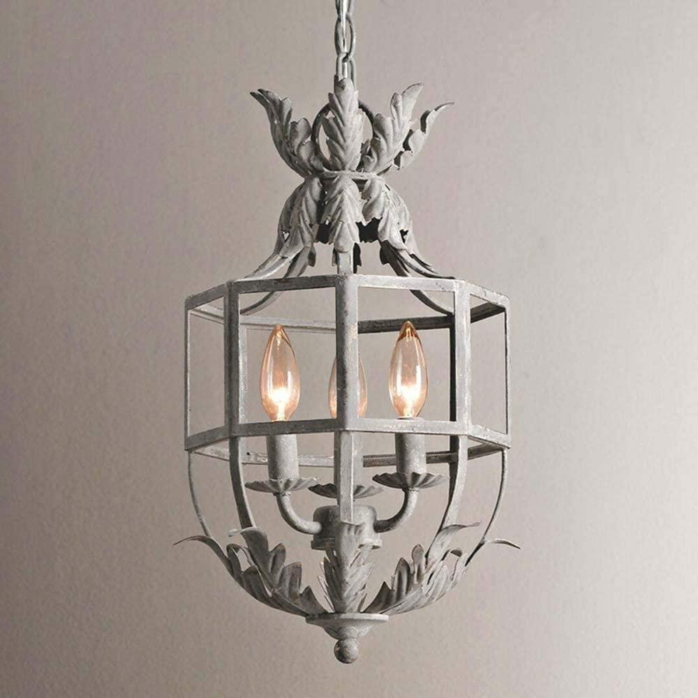 Soraaine Chandelier Retro Cage Grey Candle