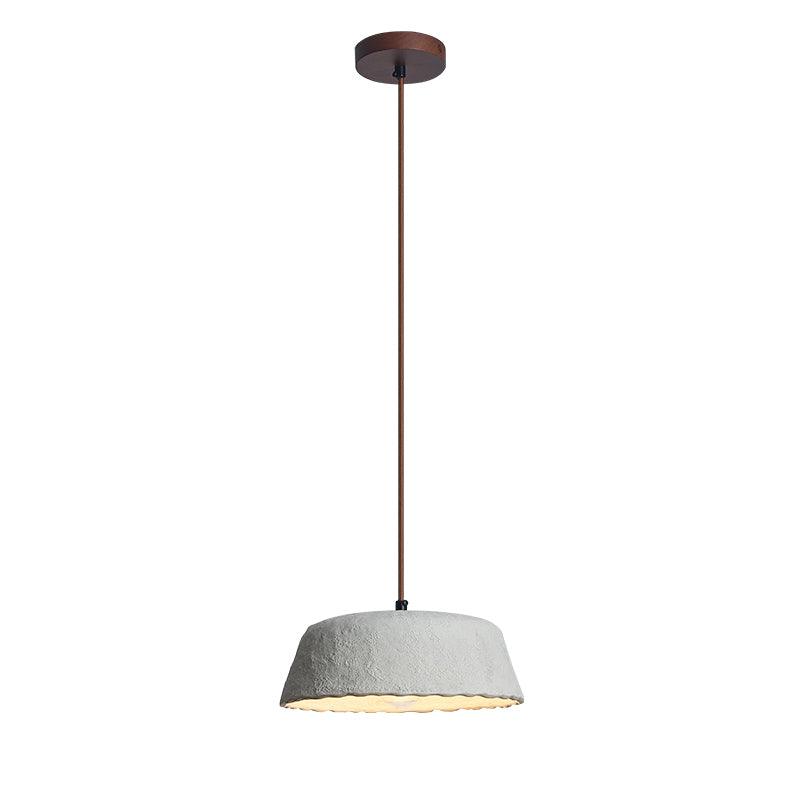 Stone Contemporary Wood Pendant Lamp