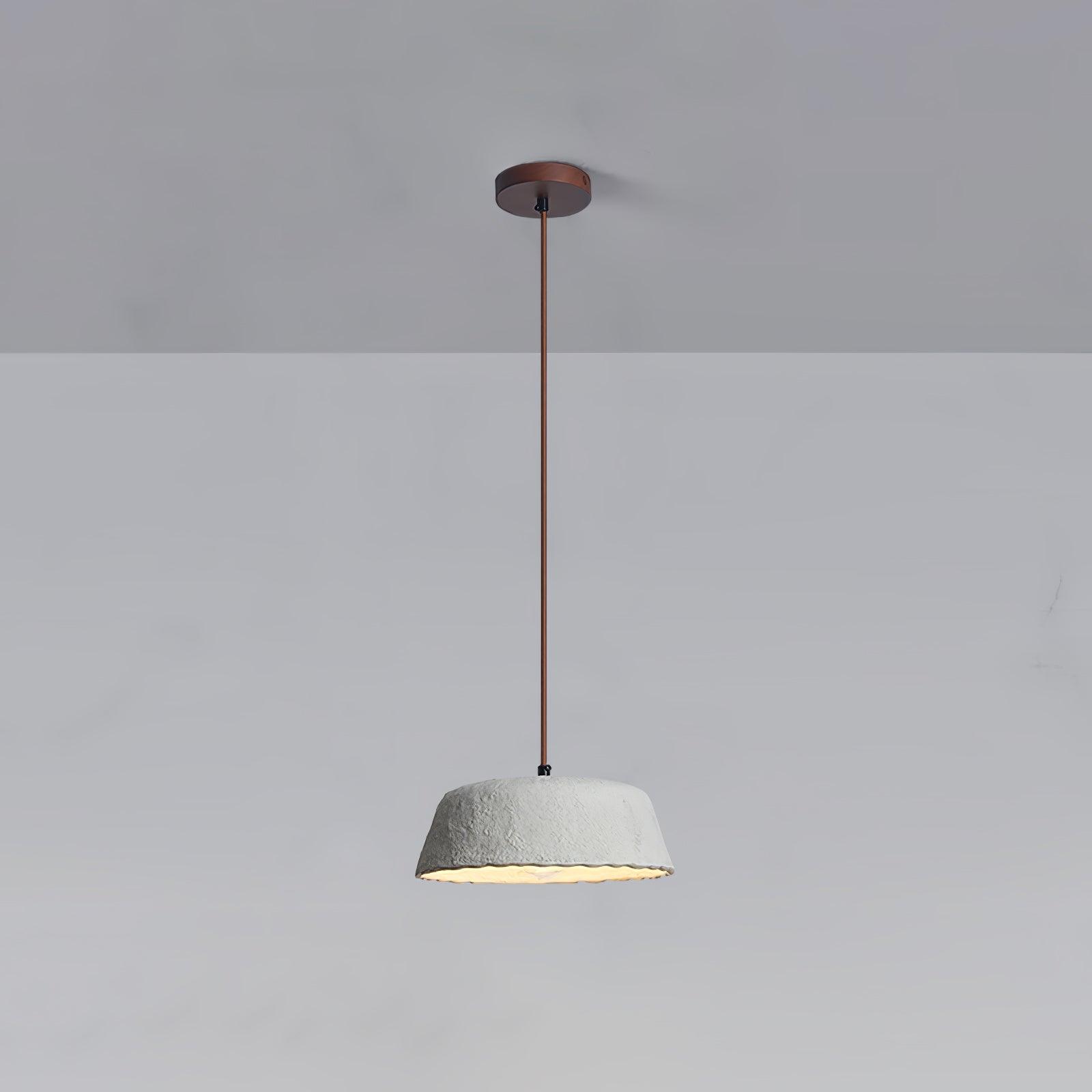Stone Contemporary Wood Pendant Lamp
