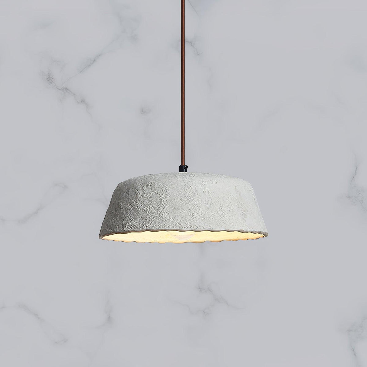 Stone Contemporary Wood Pendant Lamp