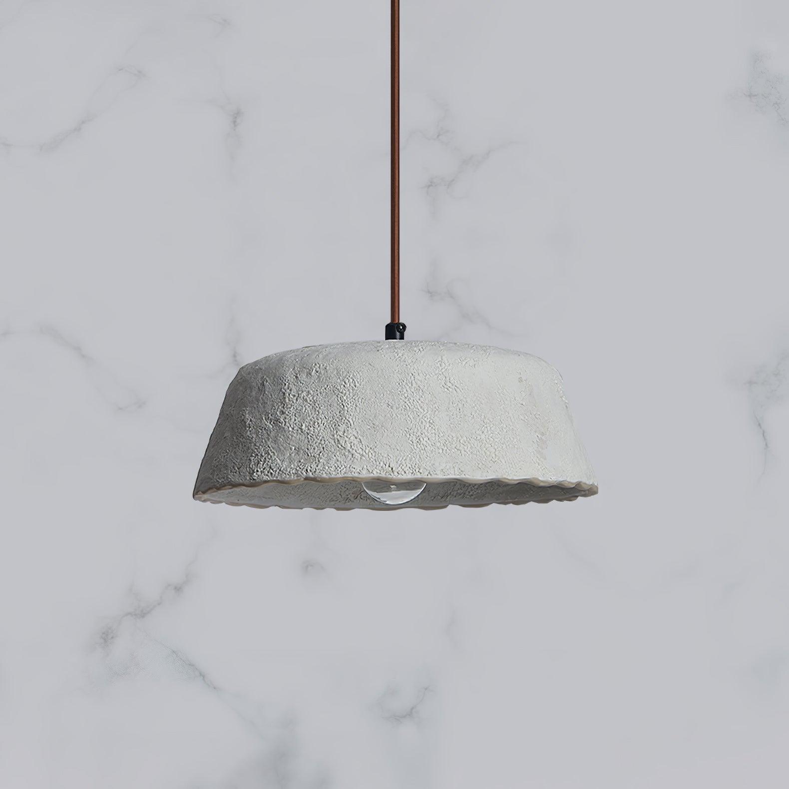 Stone Contemporary Wood Pendant Lamp
