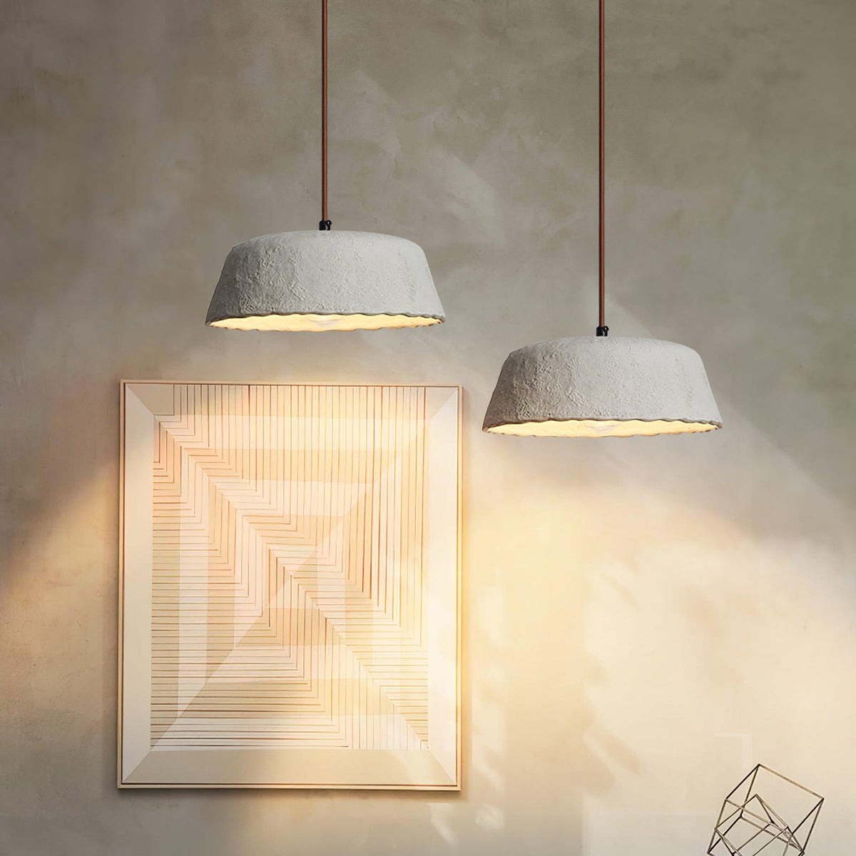 Stone Contemporary Wood Pendant Lamp