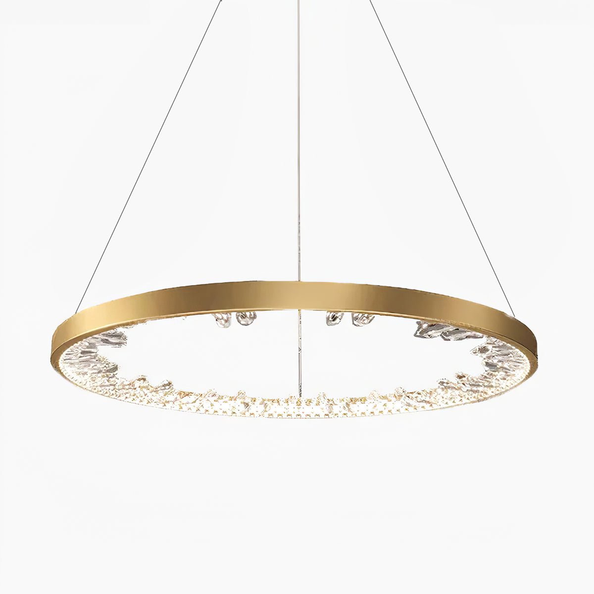 Lustra Chandelier Circle Crystal Gold Ring Elegant - Neutral Decor
