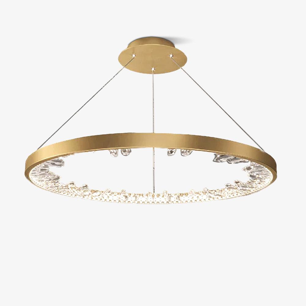 Lustra Chandelier Circle Crystal Gold Ring Elegant - Neutral Decor