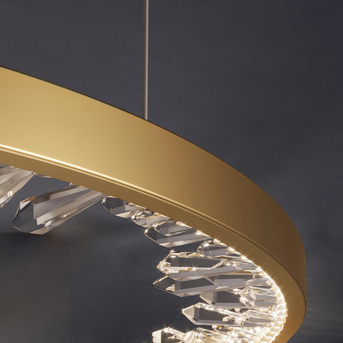 Lustra Chandelier Circle Crystal Gold Ring Elegant - Neutral Decor