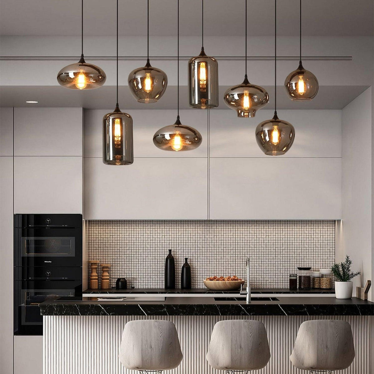 Talis Glass Industrial Chic Pendant Light