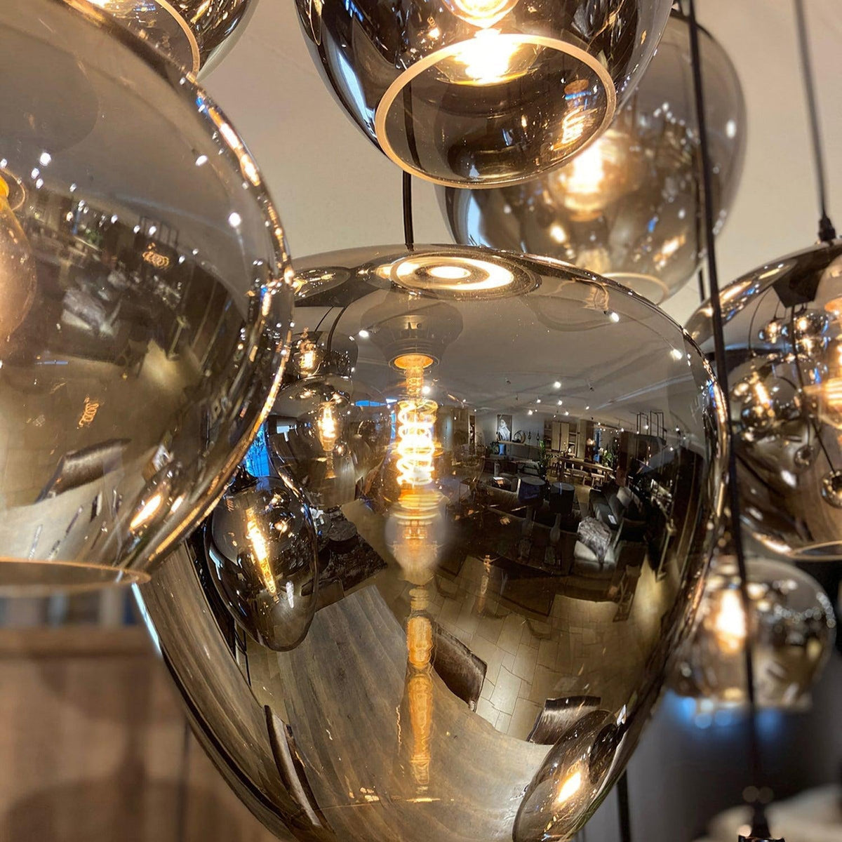 Gabrielle Minimalist Bottle Glass Pendant Light Smoke Gray
