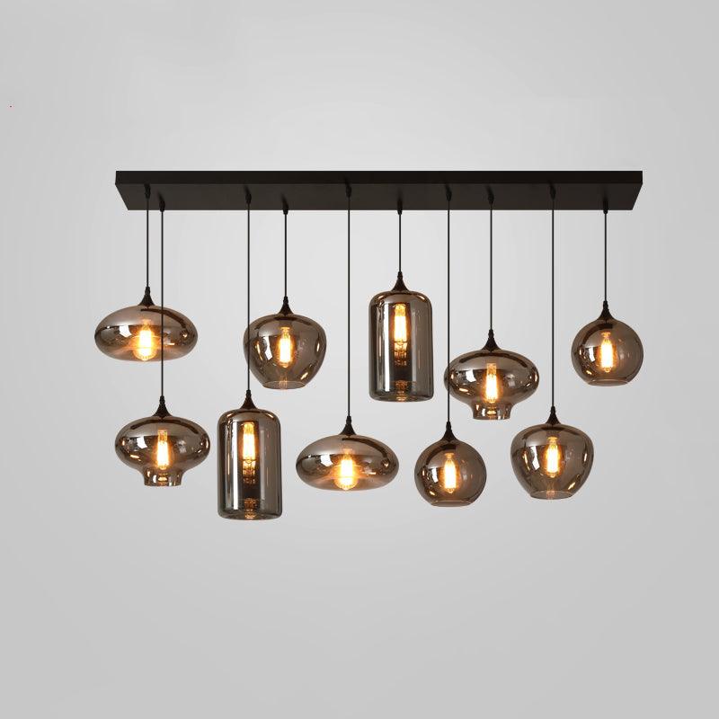 Tevely Glass Industrial Chic Pendant Light