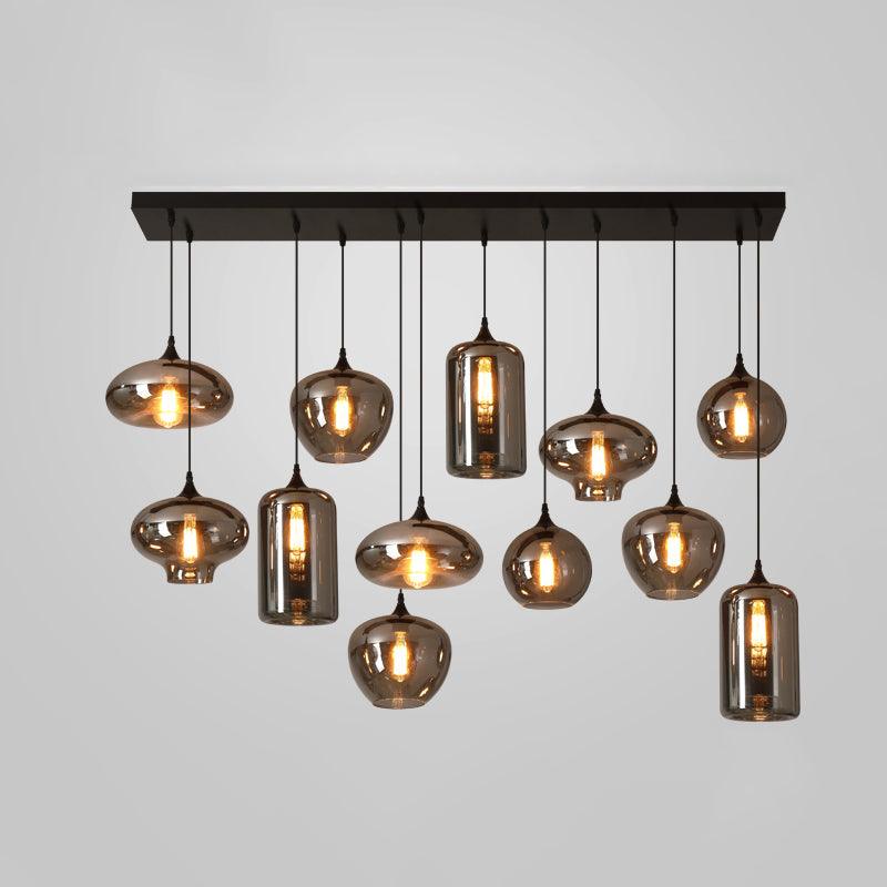 Tevely Glass Industrial Chic Pendant Light