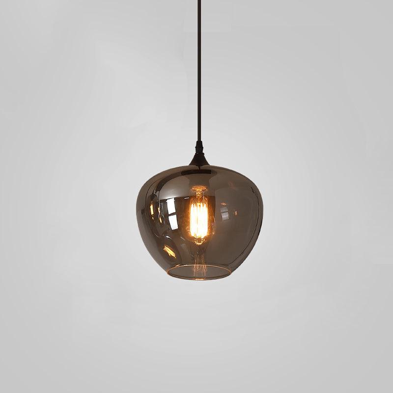 Gabrielle Minimalist Bottle Glass Pendant Light Smoke Gray
