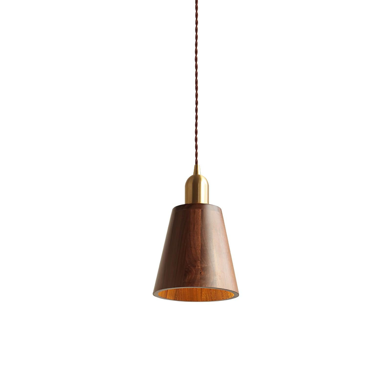 Sylinenne Pendant Lamp Walnut Brass Modern for Living Room