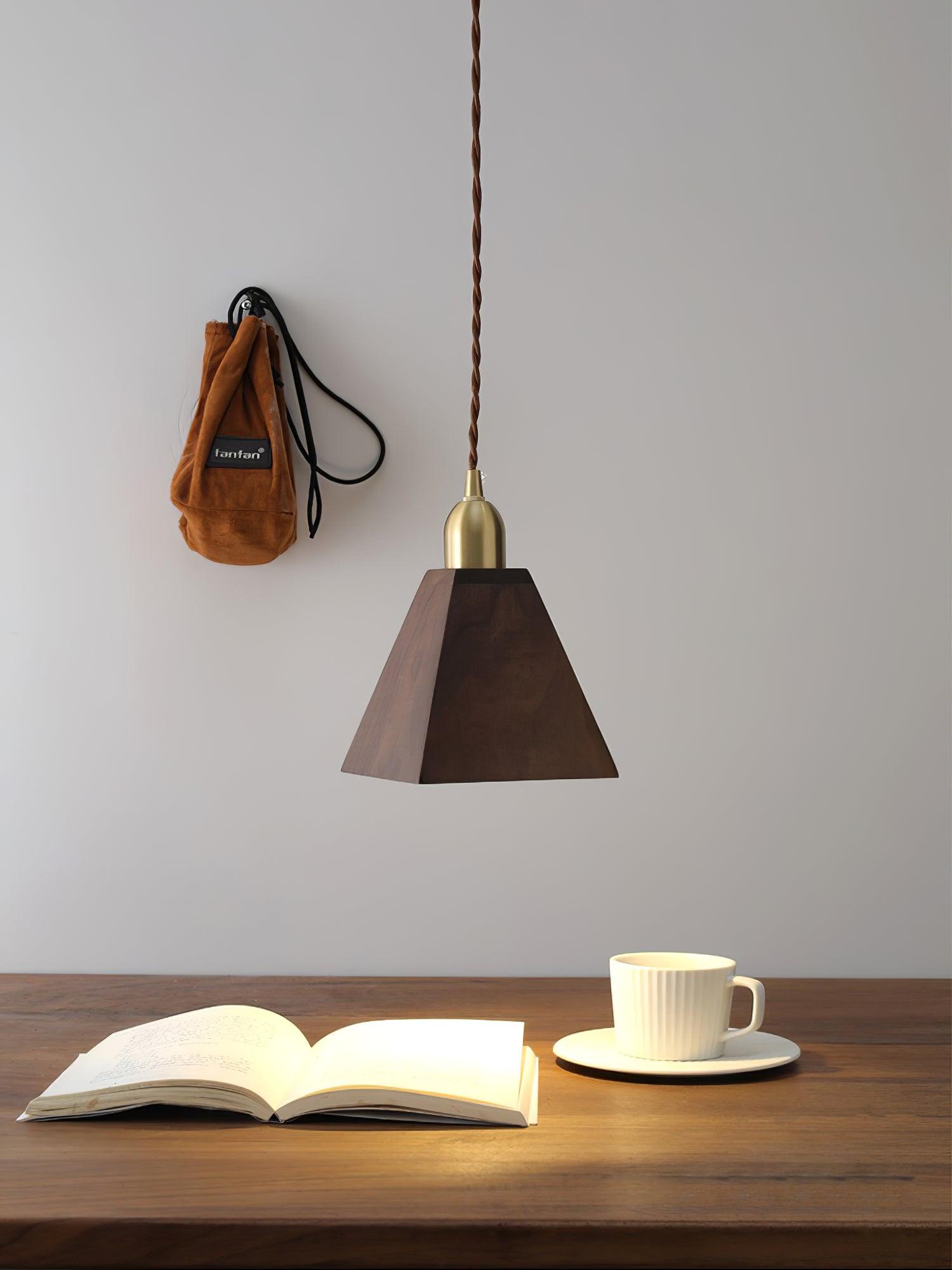 Sylinenne Pendant Lamp Walnut Brass Modern for Living Room