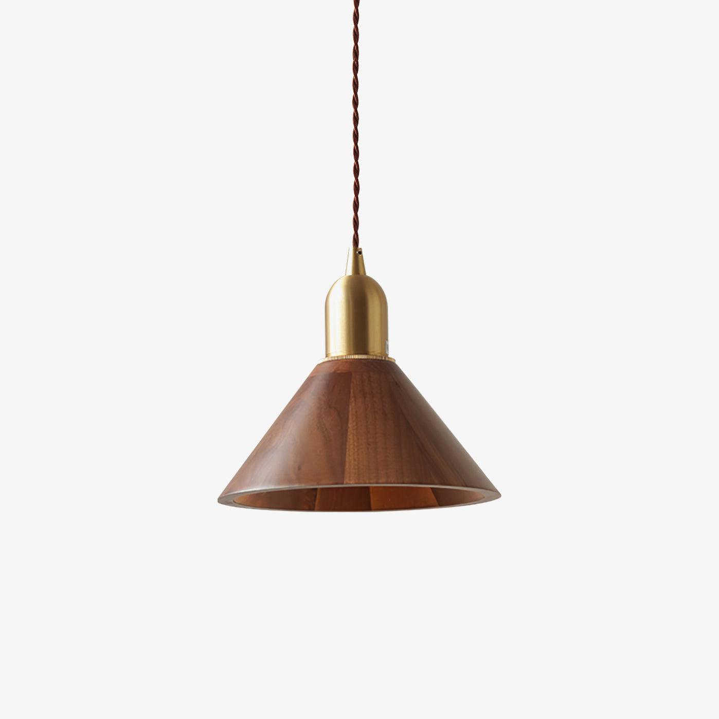 Sylinenne Pendant Lamp Walnut Brass Modern for Living Room