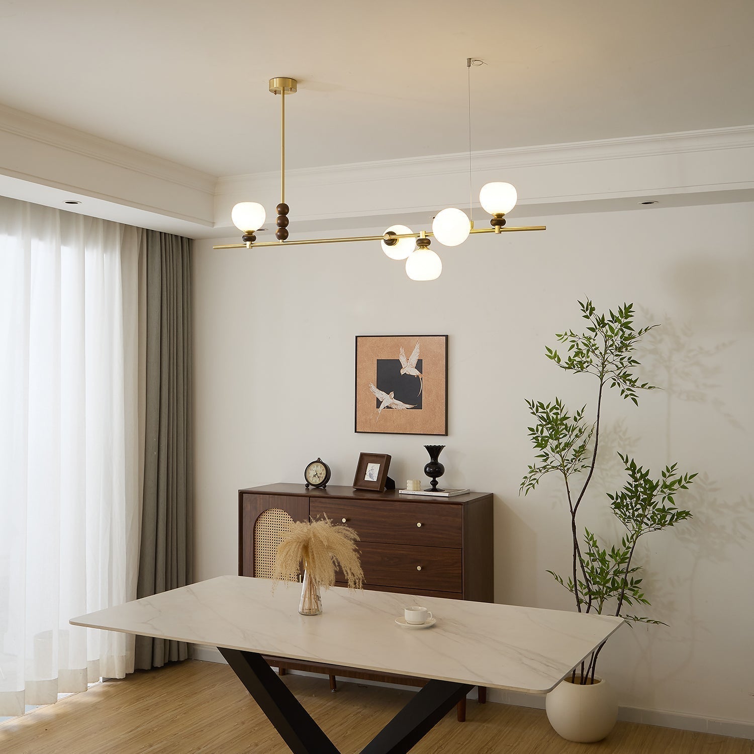 Sylivia Wood Vintage Pendant Light