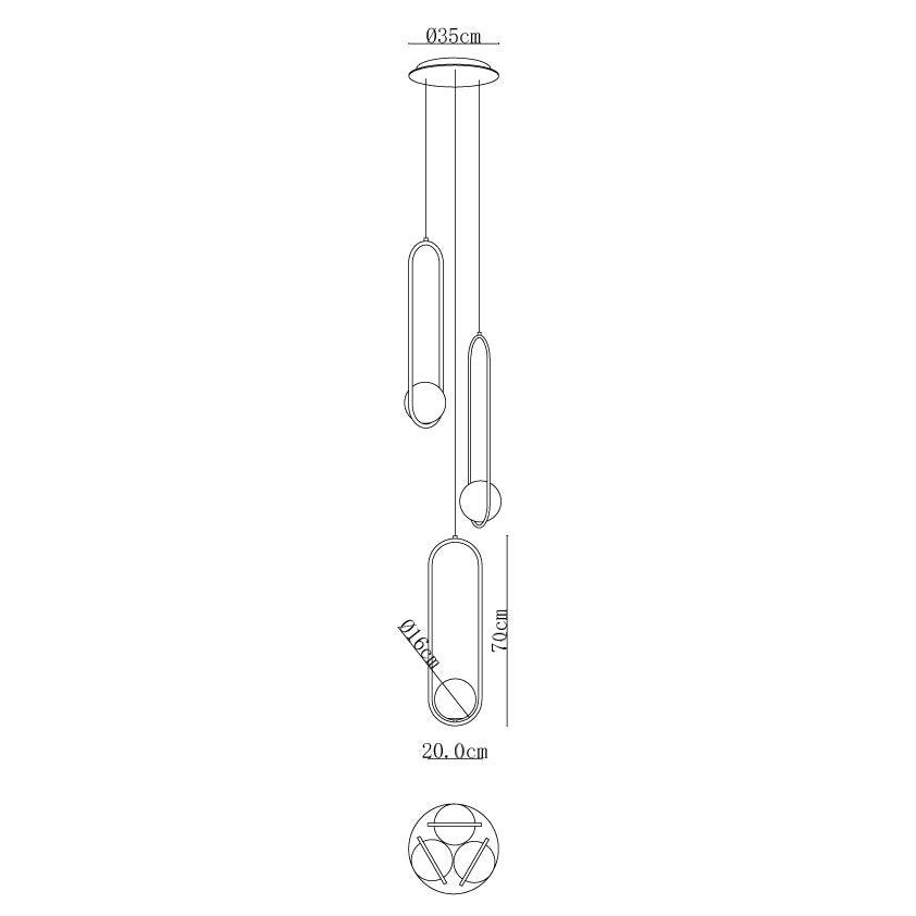 Cyvora Modern Minimalist Combination Glass Chandelier