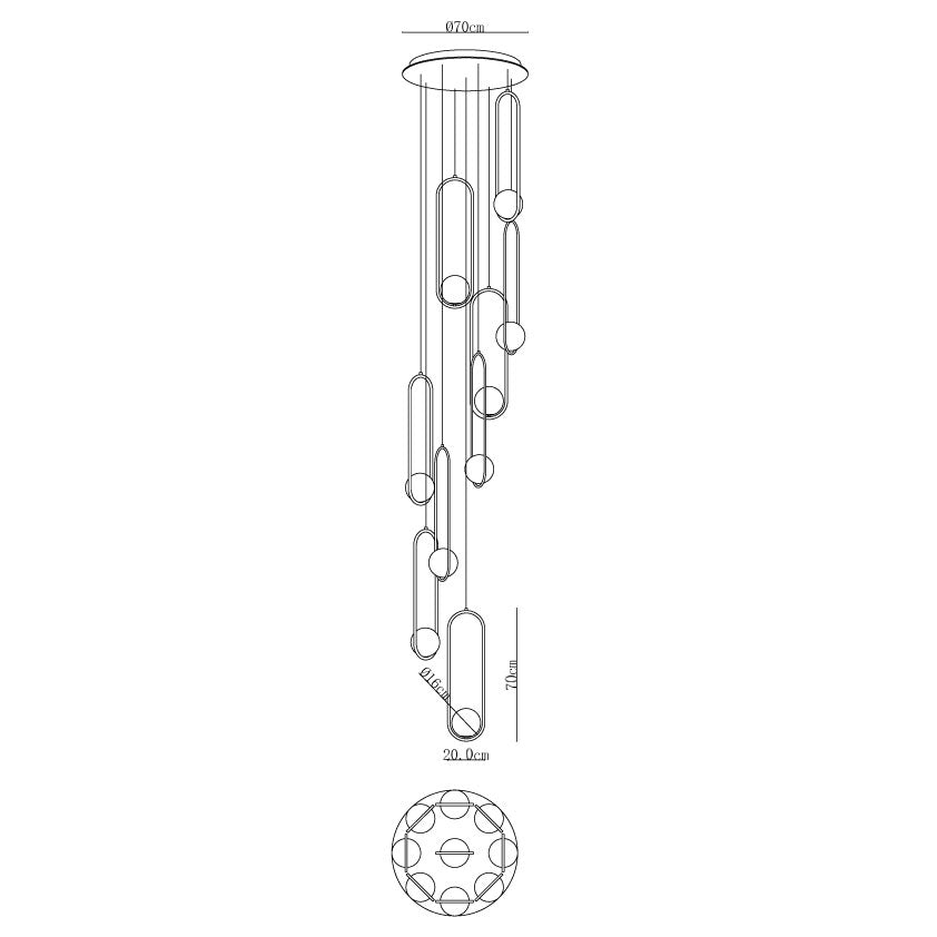 Cyvora Modern Minimalist Combination Glass Chandelier