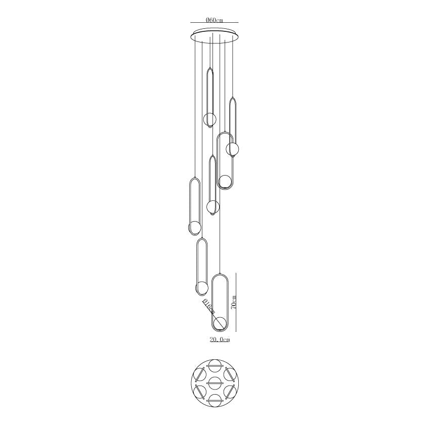 Cyvora Modern Minimalist Combination Glass Chandelier