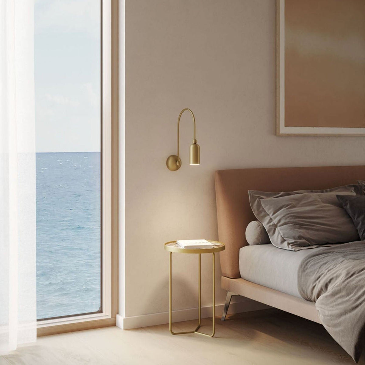 Vortigaud Curved Bronze Black Wall Light