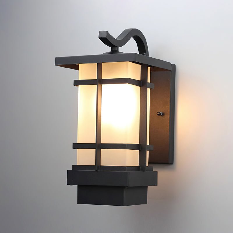 Madison Unique Glass Lantern Outdoor Wall Lamp